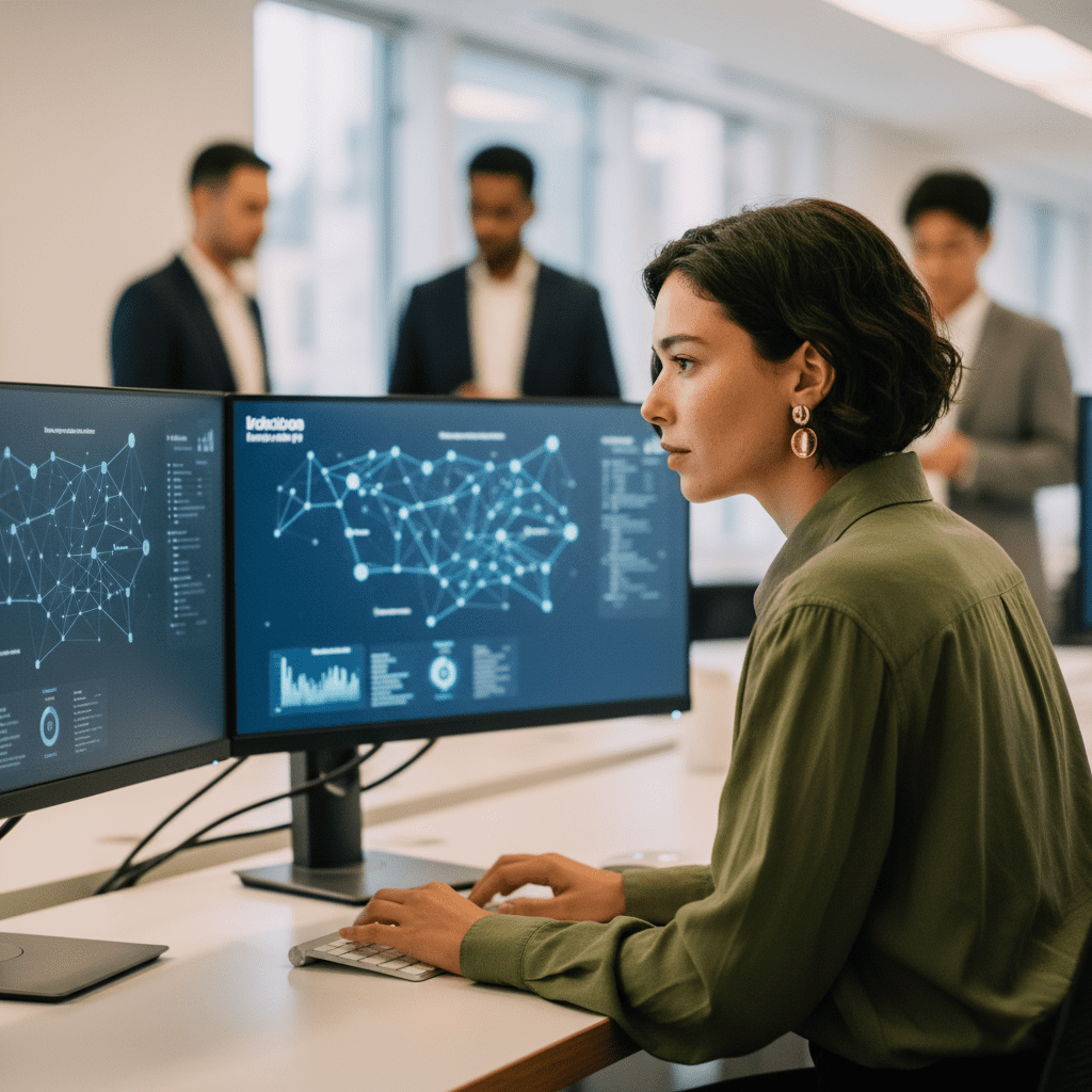 Interface de análise de dados com gráficos